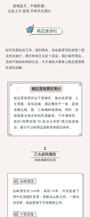 旅游出行旅行生活vlog攻略指南公众号图文模板预览效果