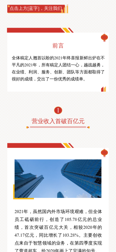 春节企业业绩喜报战报通知公告公众号图文模板